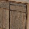 31 Inch Side Cabinet Console, 2 Doors and Drawers, Acacia, Mango Wood Brown