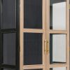 Dana 63 Inch Tall Cabinet, 2 Glass Doors, 1 Drawer, Pine Wood, Black