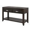 Joni 48 Inch Side Console Table, Acacia Wood, 2 Drawer, 1 Shelf, Espresso