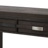 Joni 48 Inch Side Console Table, Acacia Wood, 2 Drawer, 1 Shelf, Espresso