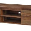 58 Inch TV Media Entertainment Cabinet, 2 Door 1 Shelf, Sheesham Wood Brown