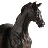 11 Inch Modern Bookend, Trotting Horse FIgurines, Artisanal Black Finish