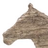 20 Inch Accent Decor Figurine Polyresin Standing Horse, Natural Wood Finish