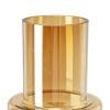 Alma 14 Inch Modern Vase, Geometric Design, Amber Luster Glass Frame