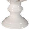 10 Inch Artichoke Accent Decor, Standing Turned Pedestal, White Ceramic