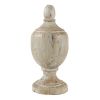 18 Inch Modern Accent Decor, Turned Finial Design, Whitewashed Finish