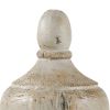 18 Inch Modern Accent Decor, Turned Finial Design, Whitewashed Finish