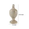 18 Inch Modern Accent Decor, Turned Finial Design, Whitewashed Finish