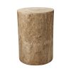 18 Inch Modern Side End Table, Tree Log Design, Paulownia Wood, Natural