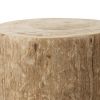 18 Inch Modern Side End Table, Tree Log Design, Paulownia Wood, Natural