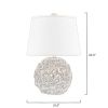 25 Inch Table Lamp, Elegant Handwoven Rope Base, Linen Shade, Natural Brown