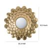 32 Inch Round Wall Mount Mirror, Blooming Flower Decor, Gold Finished Iron