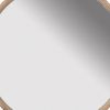 28 Inch Round Wall Mount Accent Mirror, Natural Fir Wood with Subtle Grains