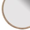 28 Inch Round Wall Mount Accent Mirror, Natural Fir Wood with Subtle Grains