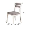 Kya 21 Inch 2 Tone Dining Chair, Ladder Back, Gray Seat, Set of 2, White