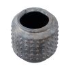8 Inch Ceramic Planter, Round Curved Bubbled Texture, Weathered Gray Finish
