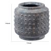 8 Inch Ceramic Planter, Round Curved Bubbled Texture, Weathered Gray Finish