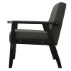Gala 45 Inch Modern Loveseat Bench, Dark Gray Fabric, Jet Black Wood Frame