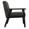 Gala 45 Inch Modern Loveseat Bench, Dark Gray Fabric, Jet Black Wood Frame