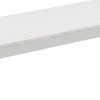 Theo 53 Inch Outdoor Bench, White Aluminum Frame, Plank Style Seat Surface
