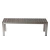 Theo 53 Inch Outdoor Bench, Gray Aluminum Frame, Plank Style Seat Surface