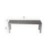 Theo 53 Inch Outdoor Bench, Gray Aluminum Frame, Plank Style Seat Surface