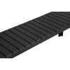 Theo 53 Inch Outdoor Bench, Black Aluminum Frame, Plank Style Seat Surface