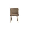 Tom 16 Inch Modern Dining Chair, Set of 4, Beige Vegan Faux Leather, Metal Legs