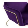 Zoey 30 Inch Modern Accent Chair with Gold Metal Frame and Purple Velvet