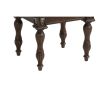 Mady 19 Inch Upholstered Vanity Stool, Ornate Trim, Deep Espresso Brown