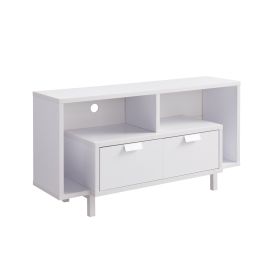 Jett 47 Inch TV Media Entertainment Console, 2 Drawers, 2 Shelves, White