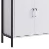 Viola 71 Inch Modern Display Cabinet with 7 Shelves, Metal Frame, White