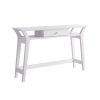 Dax 47 Inch Modern Console Table with Drawer and Mini Shelves, Wood, White