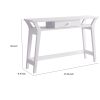 Dax 47 Inch Modern Console Table with Drawer and Mini Shelves, Wood, White