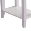 24 Inch Modern Chairside Table with Extendable Drawer and Cupholders, White