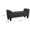 55 Inch Accent Storage Bench with Performance Velvet Upholstery, Black