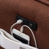 Ranon 70 Inch Sectional Chaise Sofa, Pillows, USB Ports, Side Pockets Brown