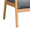 Gala 45 Inch Modern Loveseat Bench, Gray Fabric, Natural Brown Wood Frame