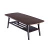 Gala 47 Inch Modern Wood Coffee Table with Bottom Shelf, Espresso Brown
