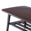 Gala 47 Inch Modern Wood Coffee Table with Bottom Shelf, Espresso Brown