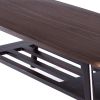 Gala 47 Inch Modern Wood Coffee Table with Bottom Shelf, Espresso Brown