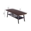 Gala 47 Inch Modern Wood Coffee Table with Bottom Shelf, Espresso Brown