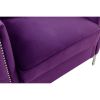 Zion 73 Inch Modern Sofa, Button Tufted Purple Velvet with Nailhead Trim