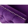 Zion 73 Inch Modern Sofa, Button Tufted Purple Velvet with Nailhead Trim