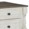 46 Inch Rectangular Lift Top Coffee Table, Faux Drawer Front, White, Brown