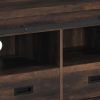 Sem 79 Inch TV Media Entertainment Console, 2 Drawers, Dark Brown Finish