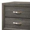 Mazie 25 Inch Modern 2 Drawer Nightstand, Metal Handle, Gray Foil Finish
