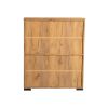 38 Inch Accent Cabinet Chest, 5 Adjustable Shelf Units, Golden Oak Brown