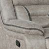 Jake 41 Inch Gliding Manual Recliner, Pillowtop, Taupe Brown Faux Leather