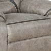 Jake 41 Inch Gliding Manual Recliner, Pillowtop, Taupe Brown Faux Leather